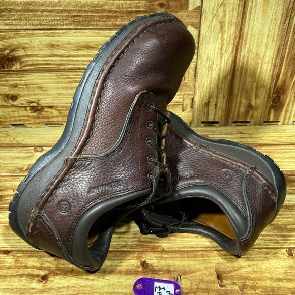 MEN'S RED WING STEEL TOE SAFETY SHOES LACE UP DARK BROWN STOCK #6704 SZ 9,5 - Picture 1 of 7